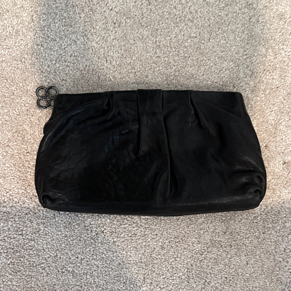 Stella & Dot Black Textured Clutch